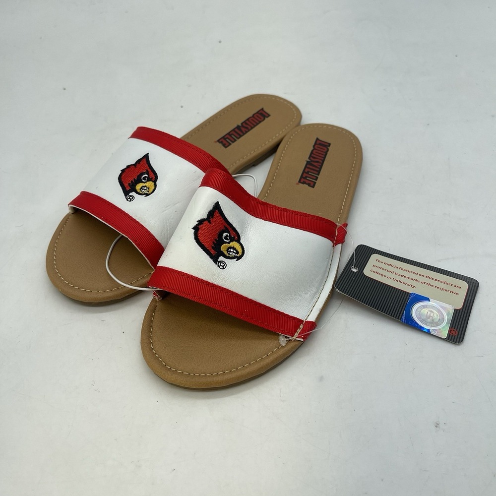 Louisville Cardinals Campus Flip Flop Sandals Slides Womens 7 Slip On